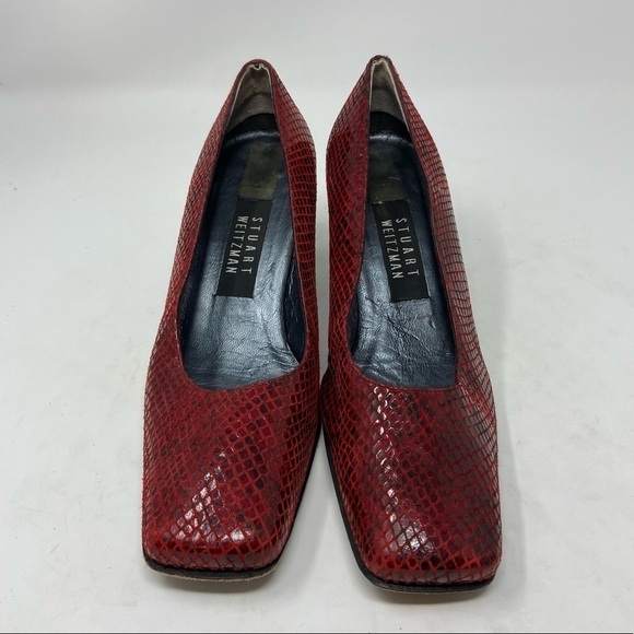 Stuart Weitzman Red And Black Block Heel Pumps, Women’s size 6C - Picture 5 of 13